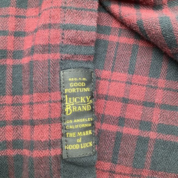 Lucky Brand Mens Saturday Stretch Long Sleeve Button Up Flannel Shirt Size Large - Picture 5 of 7